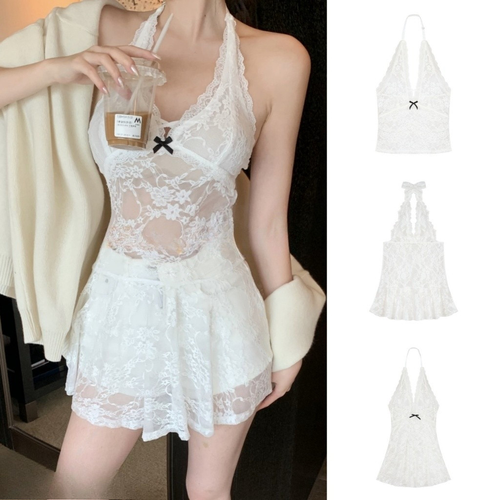 TREETURE  Váy Ren Gợi Cảm Cho Nữ Mùa Hè Thời Trang Mới Áo Sơ Mi Trong Suốt | BigBuy360 - bigbuy360.vn