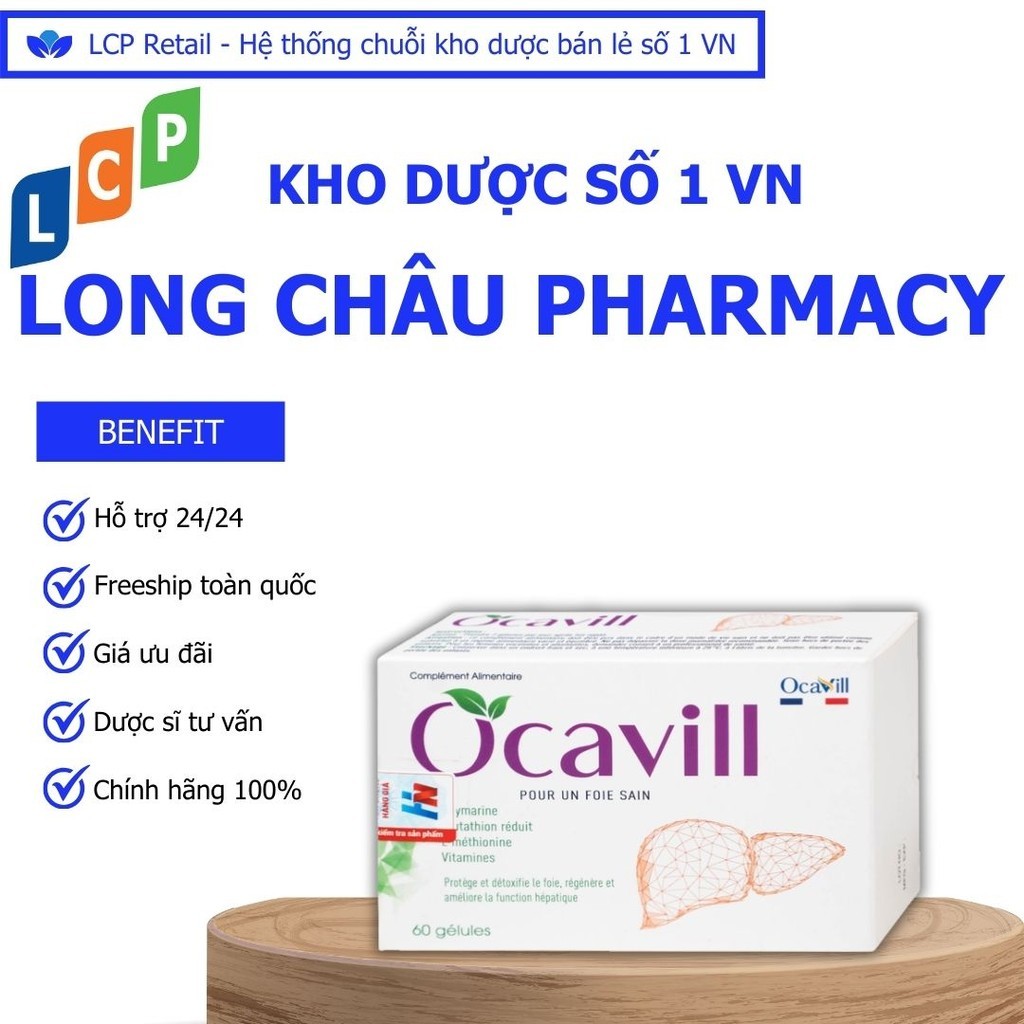 Viên uống Ocavill hỗ trợ tăng cường chức năng gan, giải độc gan, bảo vệ gan (4 vỉ x 15 viên)