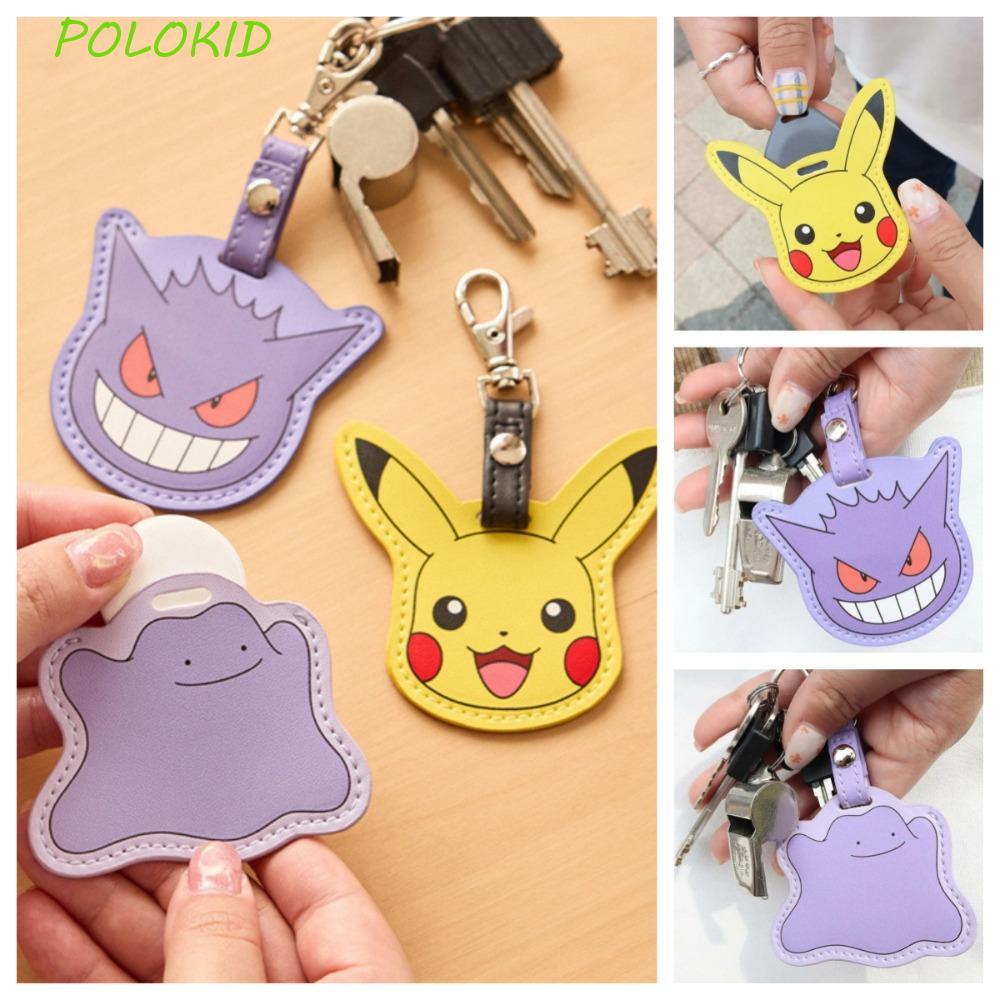 Móc khóa mèo Pokemon POLOKID, Móc khóa da Pikachu Hộp đựng thẻ truy cập, Hộp bảo vệ dễ thương Kawaii