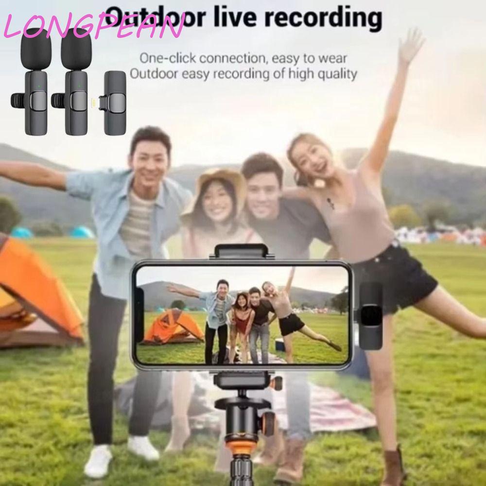 Mic ve áo mini LONGPEAN, Micrô giảm tiếng ồn di động K9 Mini Lavalier, Mic ghi âm di động Mic không 