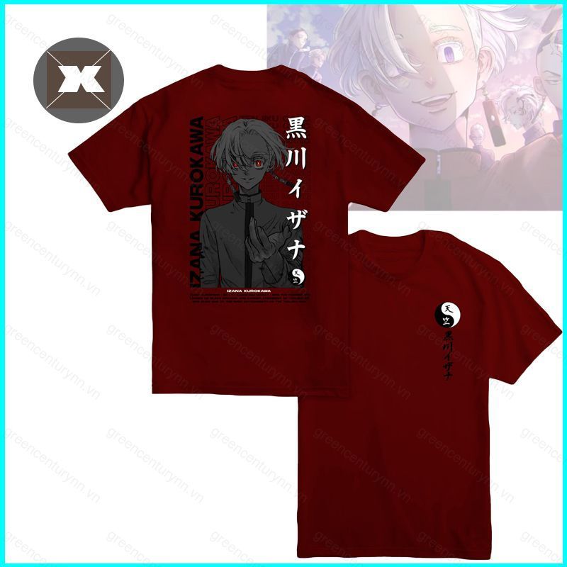 Áo thun GN Tokyo Revengers Izana Kurokawa, ngắn tay, dáng rộng, phong cách thể thao