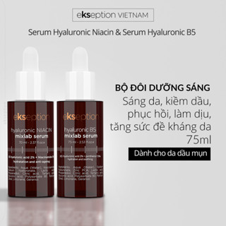  Combo Dưỡng Sáng Phục Hồi Da Ekseption Hyaluronic Niacin HA + 5% B3 75ml Và Hyaluronic B5 HA + 5% 75ml 