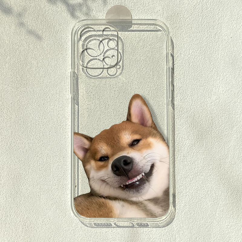 Smile Shiba Inu Thích hợp cho Apple 15 / 14 Huawei mate60 Xiaomi 11 Glory vivos12 One Plus 9 Ốp điện