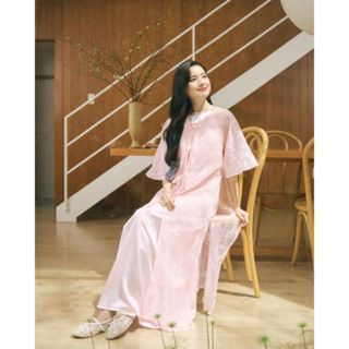  Set áo dài nữ phối đầm lụa yếm THE C.I.U áo dài thiết kế dáng suông màu pastel nhẹ nhàng – Set áo dài Hiên - C15 