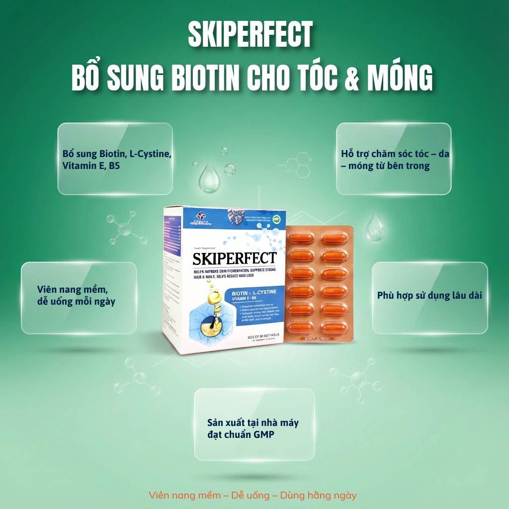 Viên Uống L-Cystine Kết Hợp Vitamin E – Hỗ Trợ Phục Hồi Da, Nuôi Da Khỏe Mạnh