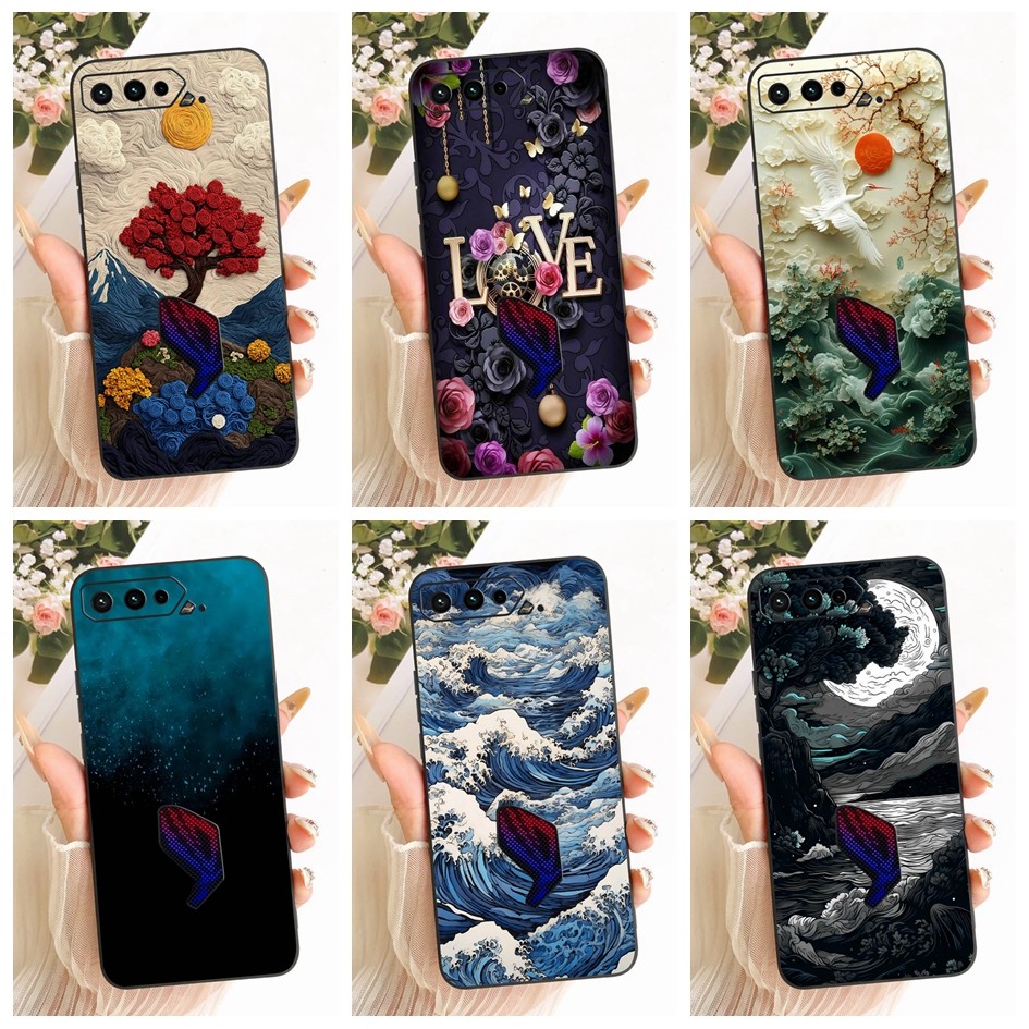 Vỏ Mới Cho Asus ROG Điện Thoại 5 ZS673KS I005DA I005DB Ốp Lưng Không Gian Phổ Biến Tranh Hoa Silicon