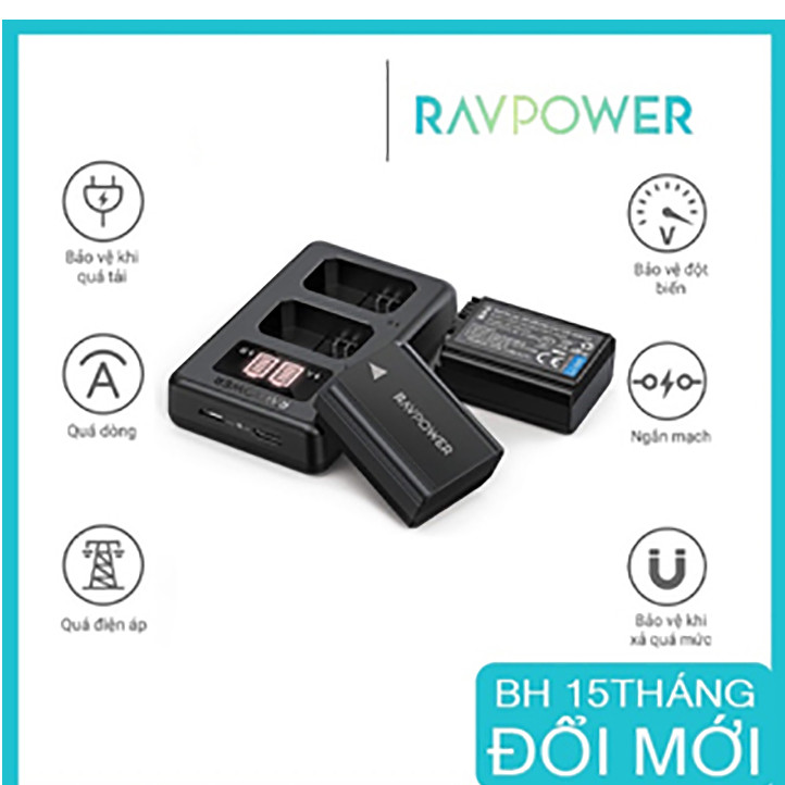 SẠC ĐÔI SONY NP-FW50 RAVPOWER RP-PC1052 MỚI
