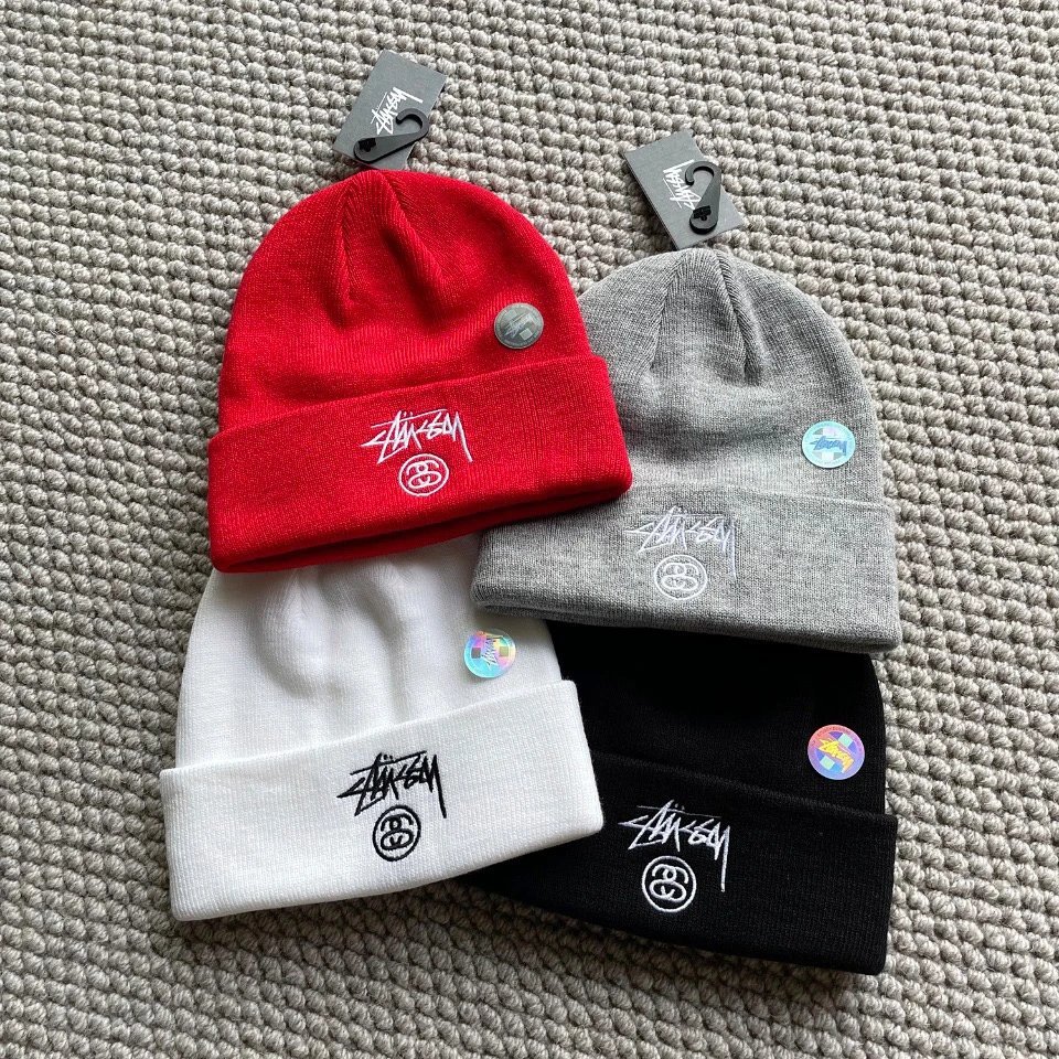 Mũ len Stussy Stussy Mũ dệt kim ngoài trời Thu đông Mũ lạnh
