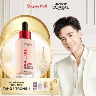  Kem nền dạng serum 24h căng mướt tự nhiên L'Oreal Paris Infallible 24H Tinted Serum  1% Hyaluronic Acid  30ml    