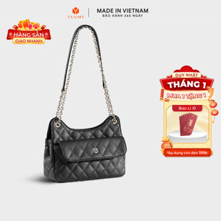  Túi Yuumy  Thời trang nữ da chần bông phối dây xích size 24 - Túi đeo chéo da Seasand YN241  