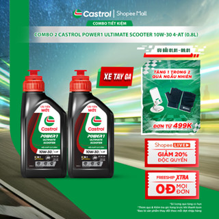  COMBO 2 Dầu nhớt xe tay ga Castrol POWER1 ULTIMATE SCOOTER 10W-30 4-AT  0.8L  