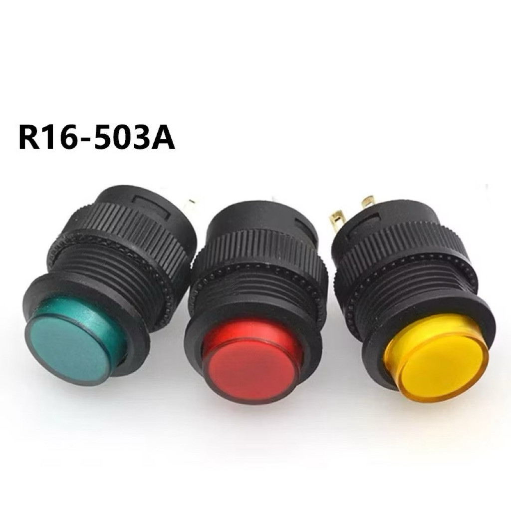 [ C.Thơ ] Nút nhấn nhả R16-503 Công tắc 3A/250V lỗ 16MM
