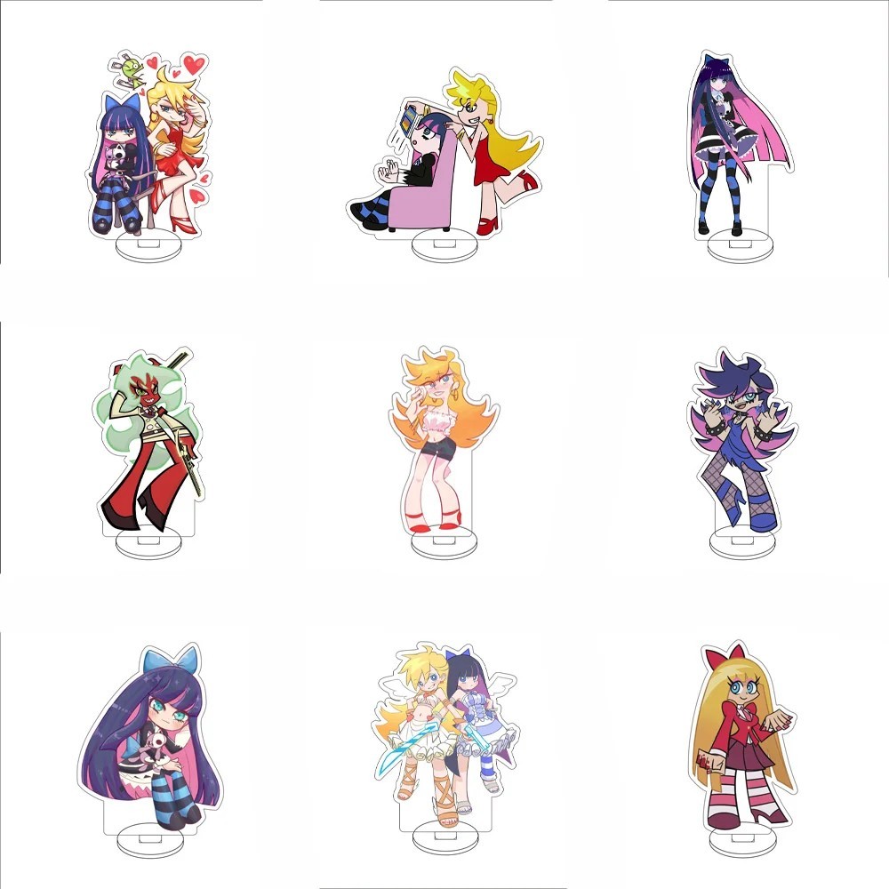 Mô hình Standee anime Panty & Stocking with Garterbelt trang trí bàn học mica Acrylic nhân vật Stock