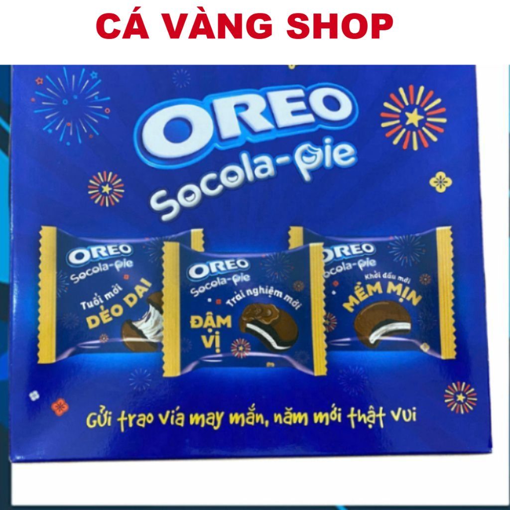 (SALE LỚN) Bánh Oreo Socola Pie nhân dẻo hộp 336g,Bánh Oreo Pie Vị Marshmallow,Bánh mềm Oreo Pie Kin