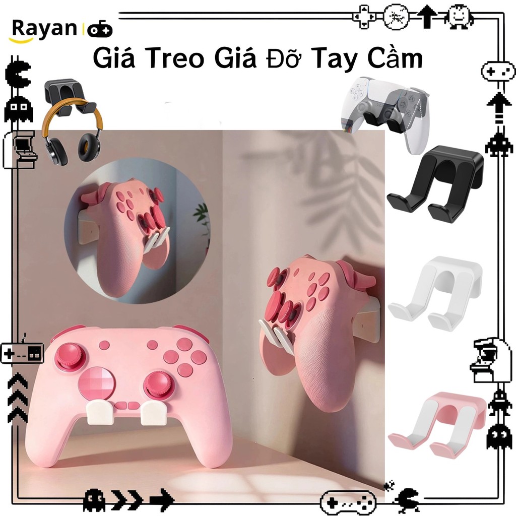 Giá Treo Giá Đỡ Tay Cầm PS5, PS4, Xbox, Switch, Tai Nghe, Móc Treo Dán Tường Cho Gamepad