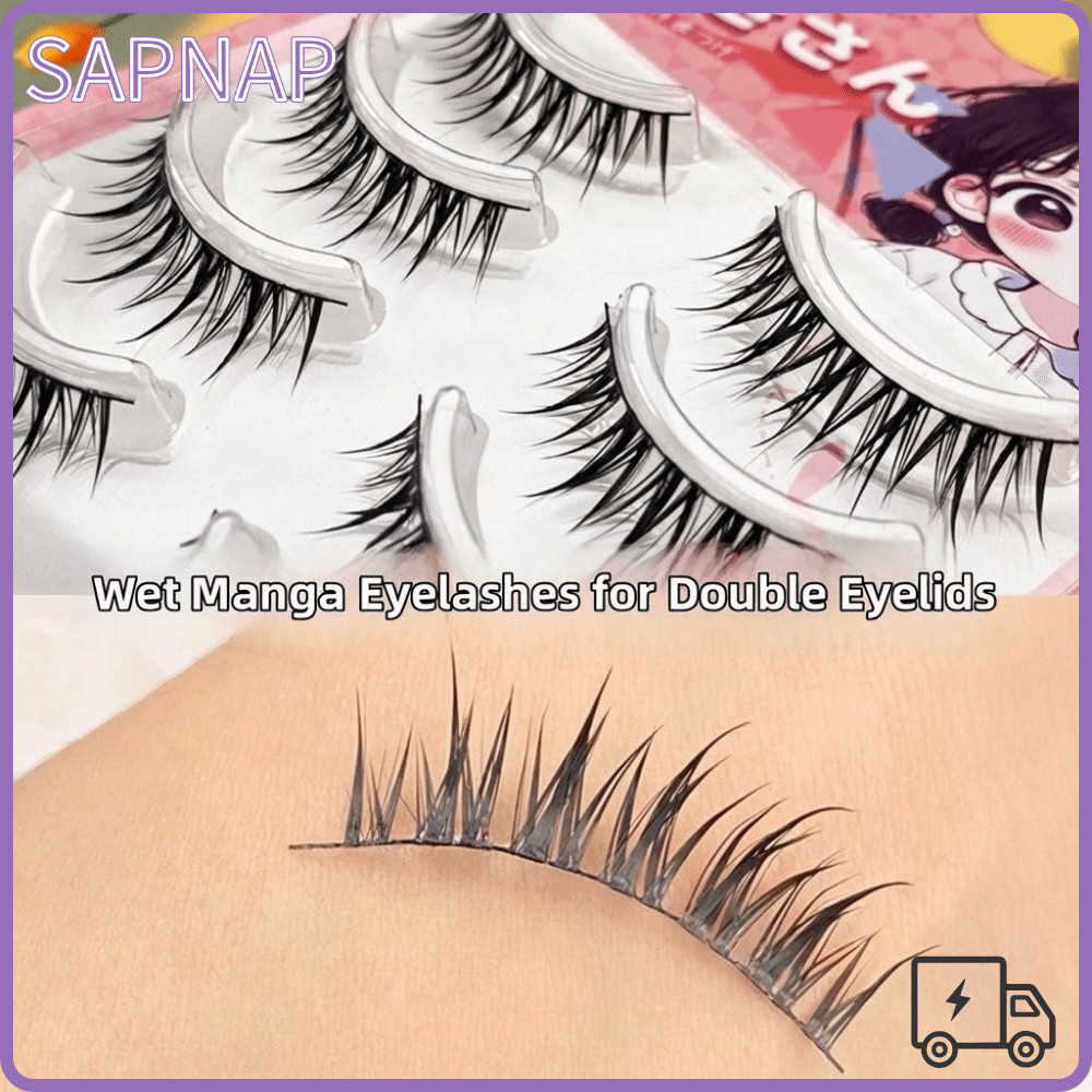 SAPNAP DIY Lông Mi Nối Dài, Dễ Mặc Anime Đen Hoạt Hình Lông Mi Giả, Hợp Thời Trang Nhẹ Có Thể Tái Sử