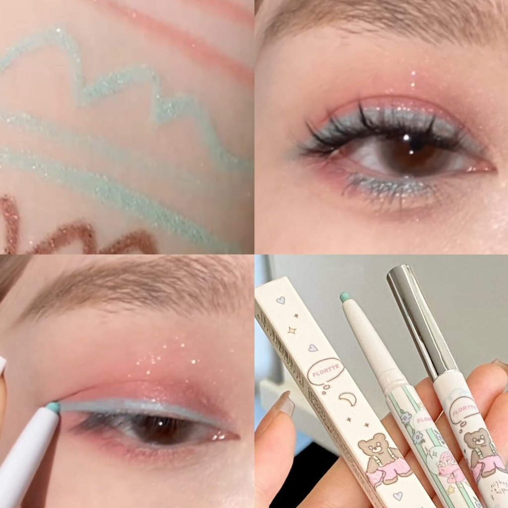 eyeliner chì kẻ mắt Flower Lolia Bread Bear and Me Can Smudge Eyeliner Gel Pen Double-Headed Lying S