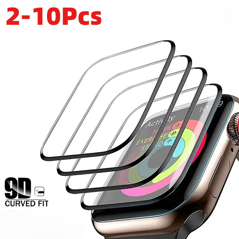 2-10 Chiếc Cong Đen Cạnh Phim Cho QCY GTS GTC GT2 Kính Cường Lực Chống Sốc Cho QCY GT2 GTS GTC GT 2 