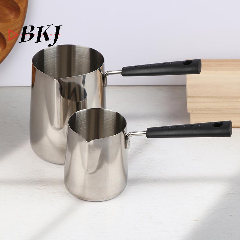 [KJ] Nồi Cà Phê Tay Cầm Dài Bằng Thép Không Gỉ 350ML / 600ML Sữa Bơ Ấm Đổ Vòi [Mới]