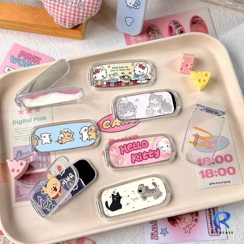 Sáng Tạo Dễ Thương Hello Kitty Siêu Bé Gái Crayon Shin-chan Gương Thời Trang Đế Điện Thoại Đa Năng Hoạt Hình Lotso Doremon Mèo Con Chó Con Động Vật Nơ Ngọt Ngào Giá Gương Sang Trọng