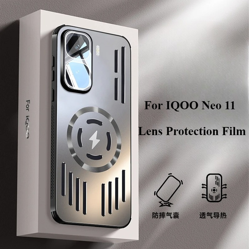 Ốp Lưng Cho VIVO IQOO NEO 11 Kim Loại Từ Tính Tản Nhiệt Dành Cho IQOO NEO 11 Nhôm Sloy Cứng Chống Số