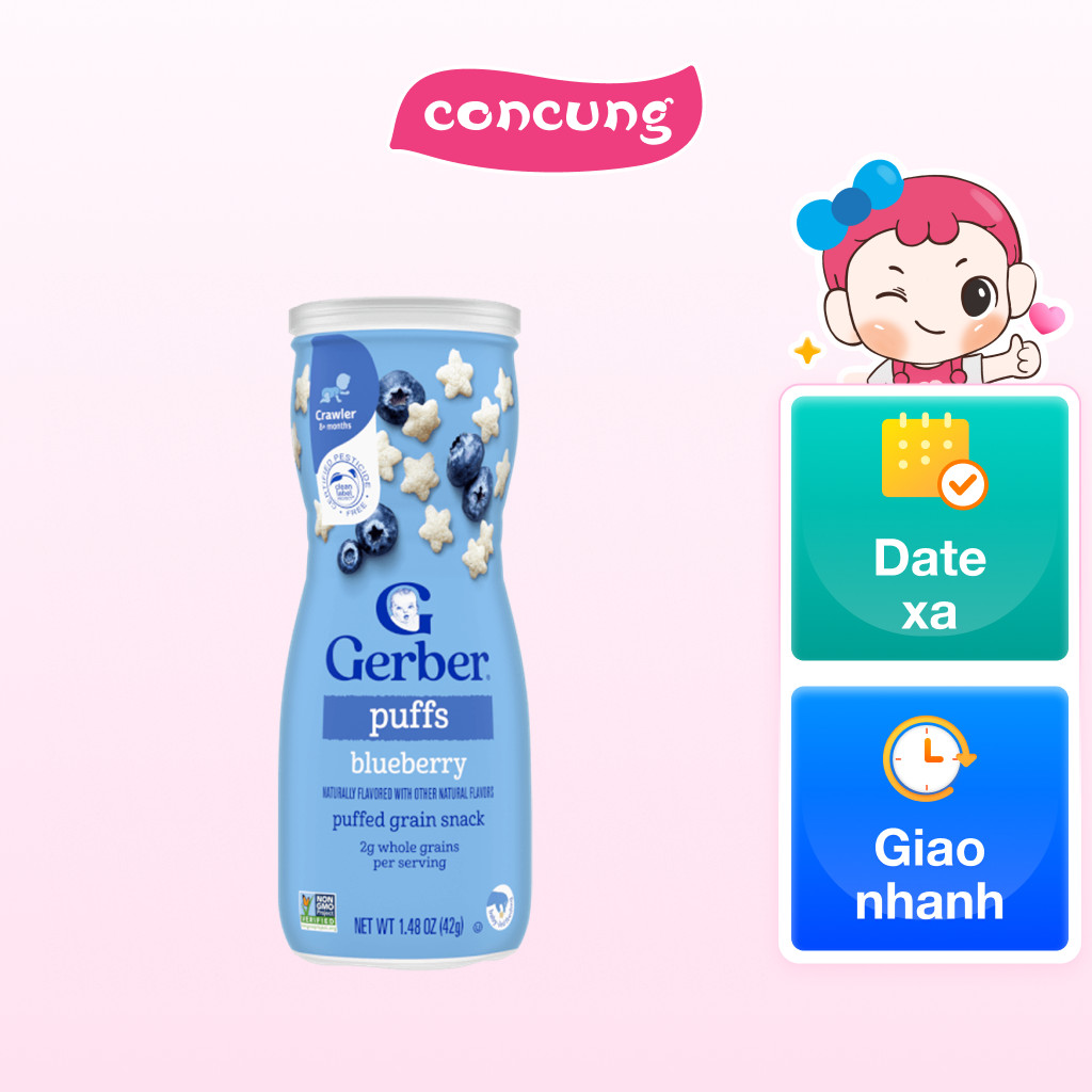 Bánh ăn dặm Gerber Puffs Việt Quất