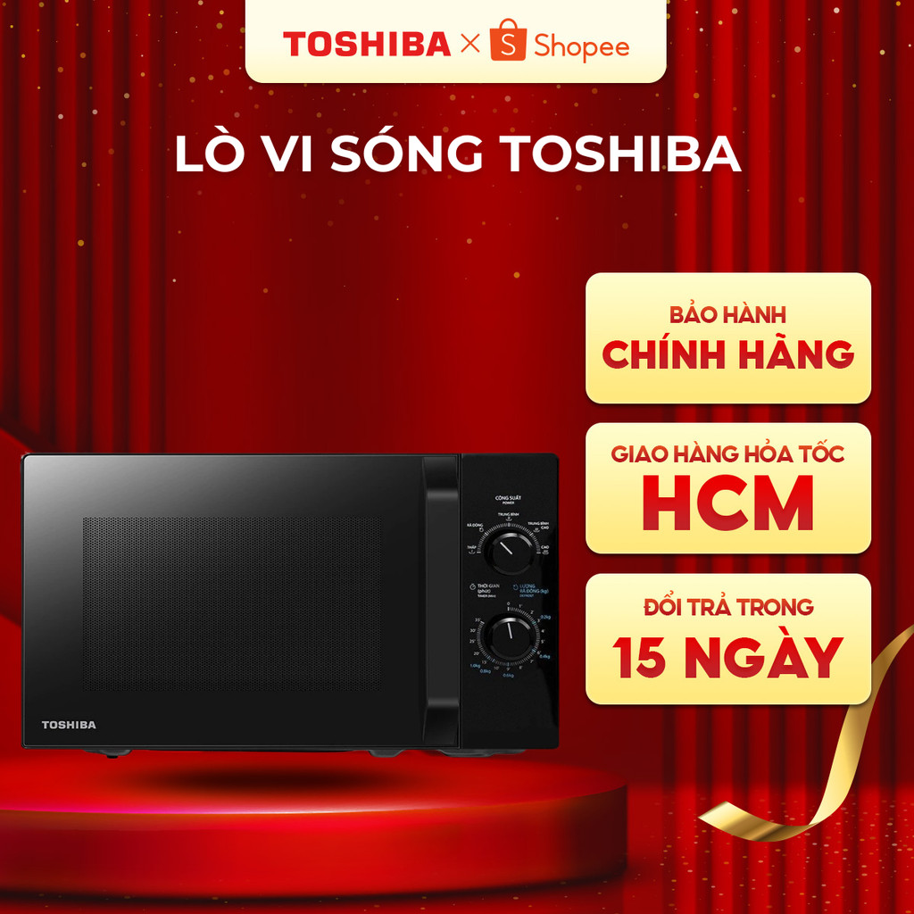 Lò Vi Sóng Toshiba MW2-MM20P(BK) - Dung Tích 20 lít - Công Suất 700W - Bảo hành chính hãng 12 tháng