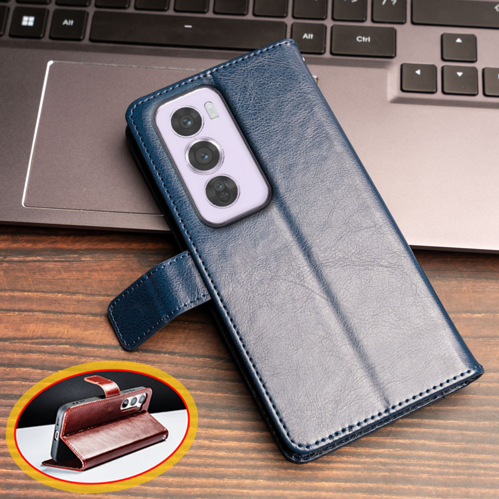 Ví Lật Da Ốp Lưng Điện Thoại Oppo Reno12 Pro CPH2629 PJW110 Chân Đế Đựng Thẻ