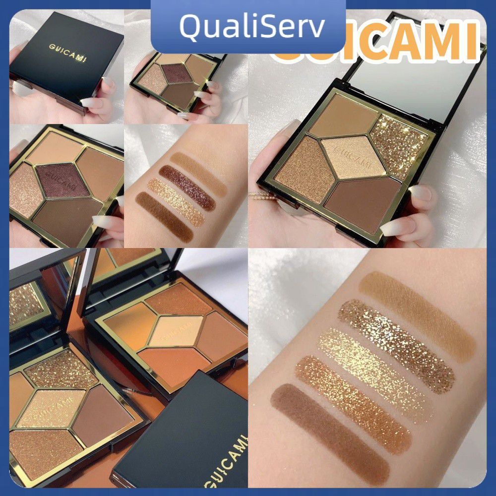 【Hàng có sẵn】 Phấn mắt lì 5 màu GUICAMI Behind the Scenes, ánh nhũ tự nhiên, bóng mượt, chống thấm n