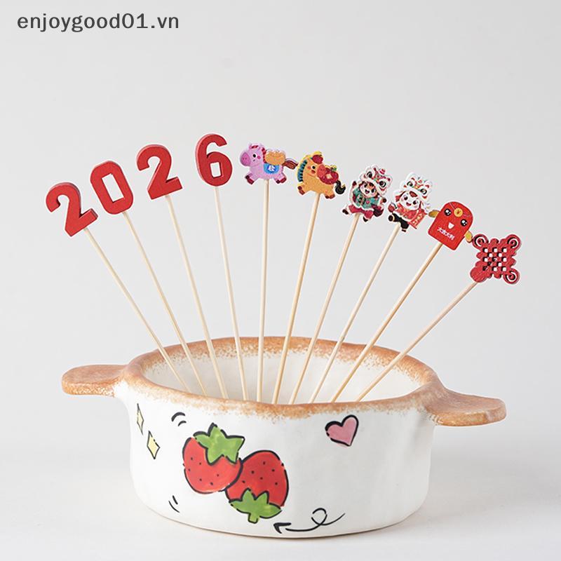 {ENJOY VN} 2026 Year Of The Horse Zodiac Fruit Slips Cute Animal Slips Fruit Candy Hawthorn Bamboo S