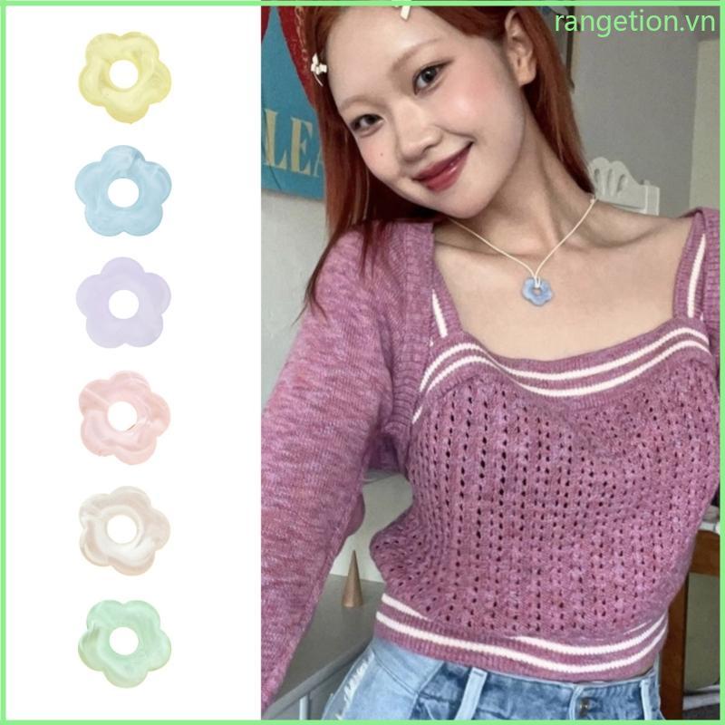 RAN Acrylic Mờ Hoa Quyến Rũ Mặt Dây Lỗ Đơn Hoa Mờ Quyến Rũ Rời Quyến Rũ Hạt Trang Sức Làm Phụ Kiện