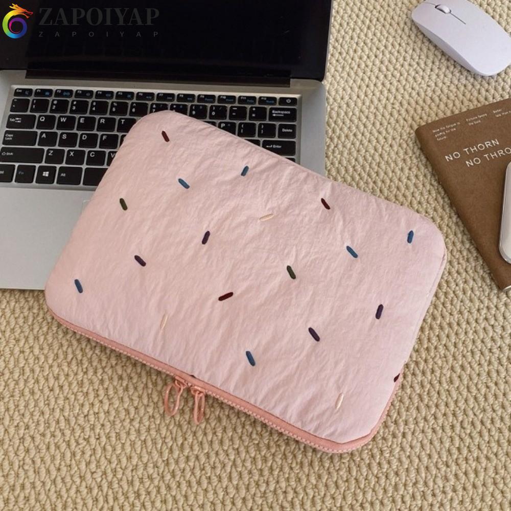 Túi đựng máy tính bảng ZAPPOIYAP, Túi đựng máy tính xách tay nhẹ chống sốc, Túi đựng máy tính nữ mềm mại phong cách Hàn Quốc di động ngọt ngào Gói tập tin
