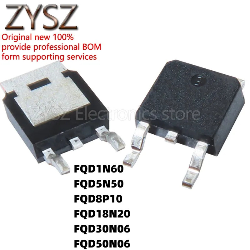 5 CHIẾC FQD1N60 FQD5N50 FQD8P10 FQD18N20 FQD30N06 FQD50N06 TO-252 chip ic