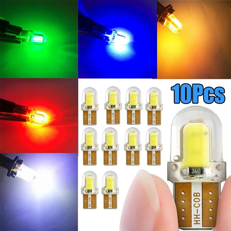 2 / 10 Cái T10 W5W LED Canbus Lỗi Đèn Miễn Phí COB T10 Đèn LED T10 W5W Bóng Đèn LED Dụng Cụ Trắng Đè