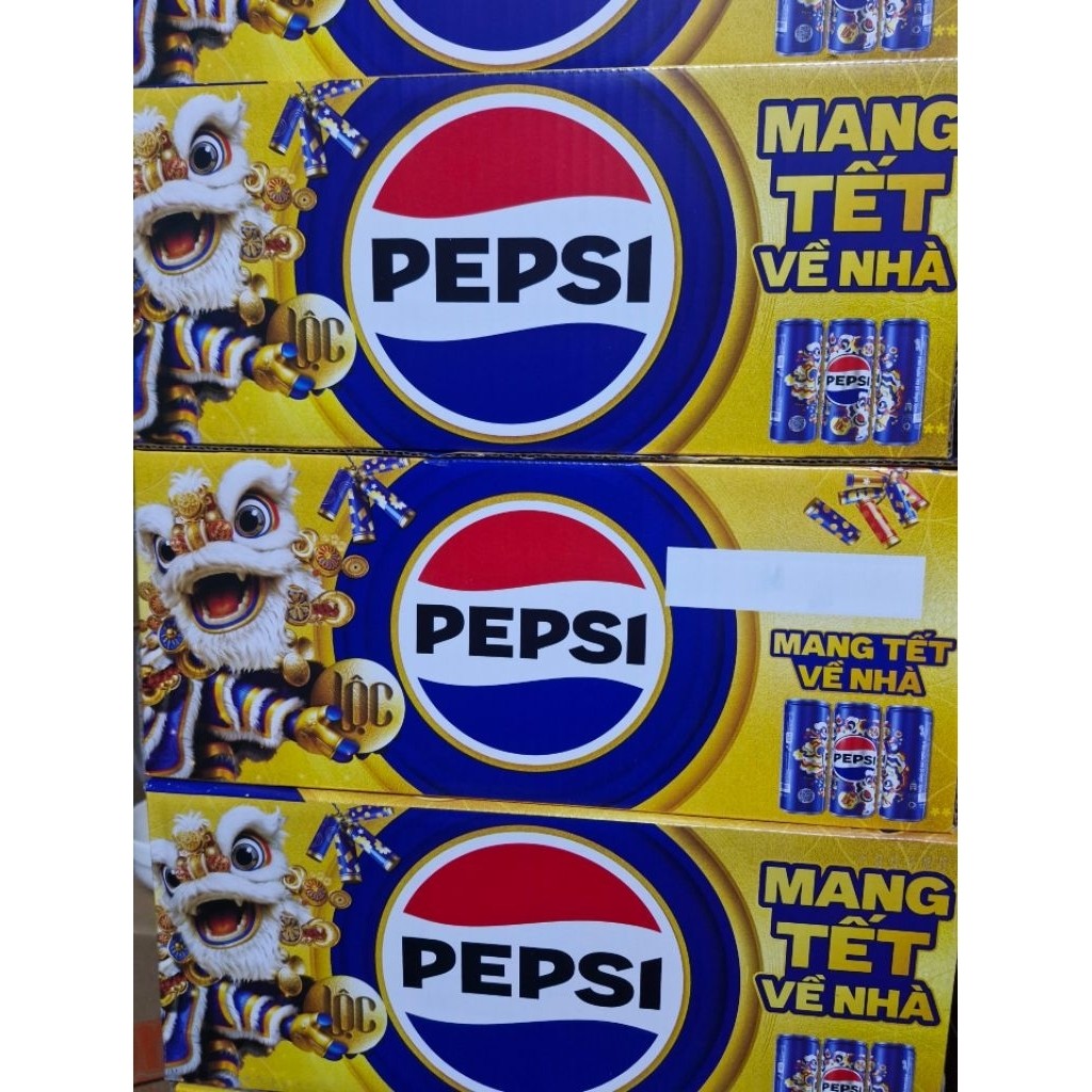 Nước ngọt Pepsi 1 thùng 24 lon (320 ml) mẫu mới  hàng xuân LON XANH