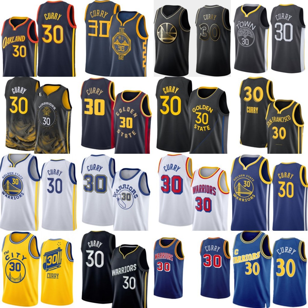 Áo bóng rổ áo đấu Warriors 30 Curry Áo bóng rổ thêu Stephen Curry