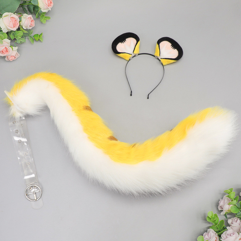 Tiger Ear Headband Tiger Tail Set No Area Zero Plush Animal Ears Headband Tiger Xi Ren Orange Fu Fu 