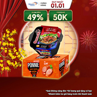  Combo 1 Omachi Lẩu Tự Sôi Xốt Bò Hầm 276g + 1 Hộp Pönnie HotDog Giòn Ăn Liền Vị Cay  Hộp X 20 Cây X 28g  