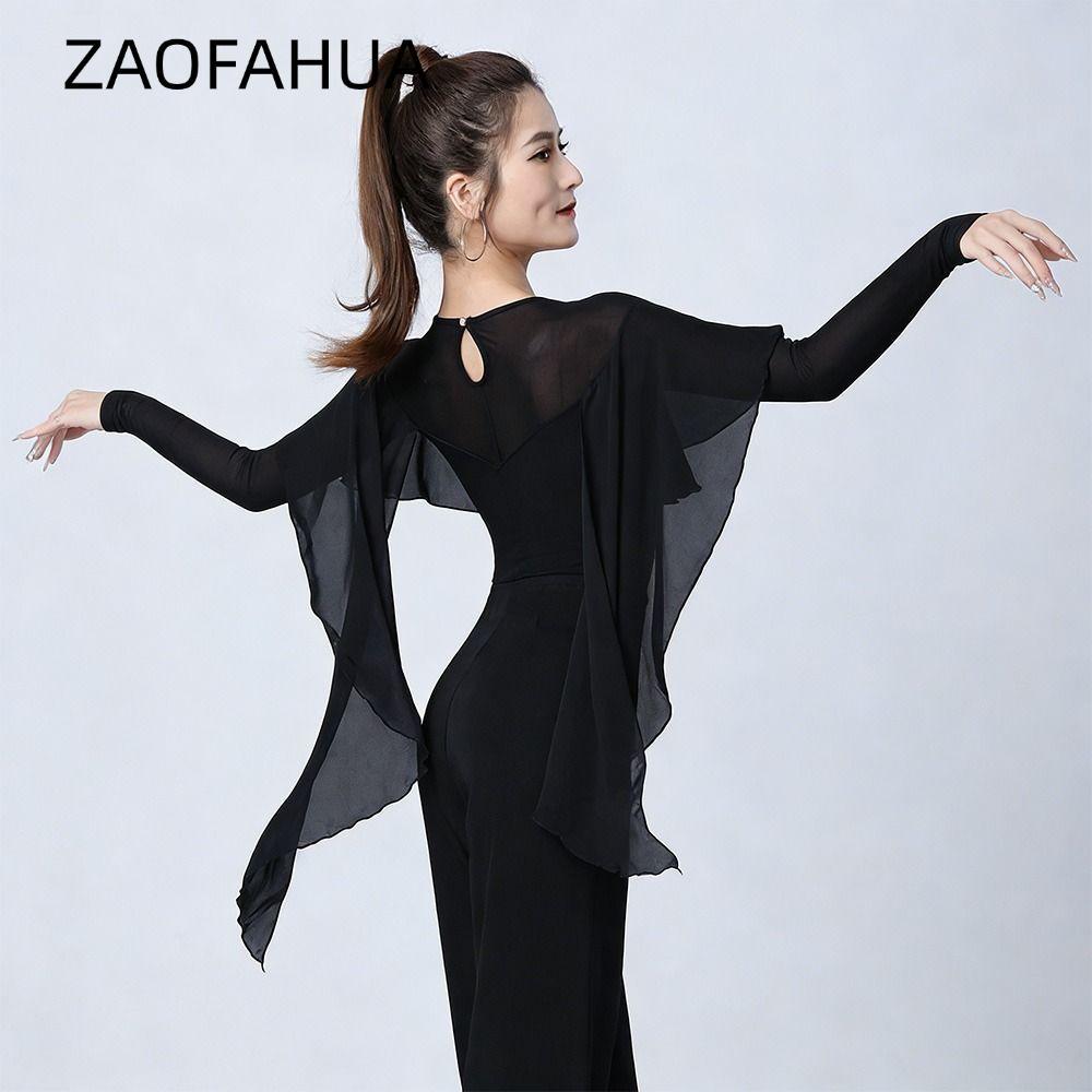 ZAOFAHUA Áo khiêu vũ Latin, Váy dạ hội Falbala Váy dạ hội Hiệu suất Phòng khiêu vũ, Phụ kiện khiêu v