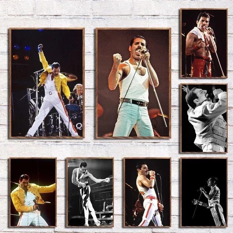 Freddie Mercury Queen Canvas Art Poster Iconic Rock Star Music Legend Trang trí tường cho phòng khác