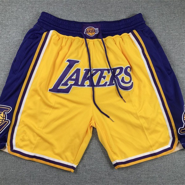 Quần short bỏ túi bóng rổ Lakers màu vàng thông thường