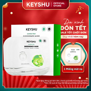  Hộp Mặt Nạ Sợi Xơ Rau Má Centella Fiber KEYSHU Dưỡng Ẩm Làm Mềm Da Hỗ Trợ Ngăn Ngừa Lão Hóa 30MLx10 Miếng 