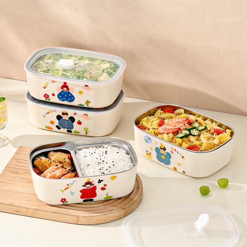 Hộp cơm trưa bằng thép không gỉ 304 dành cho học sinh, cao-l304