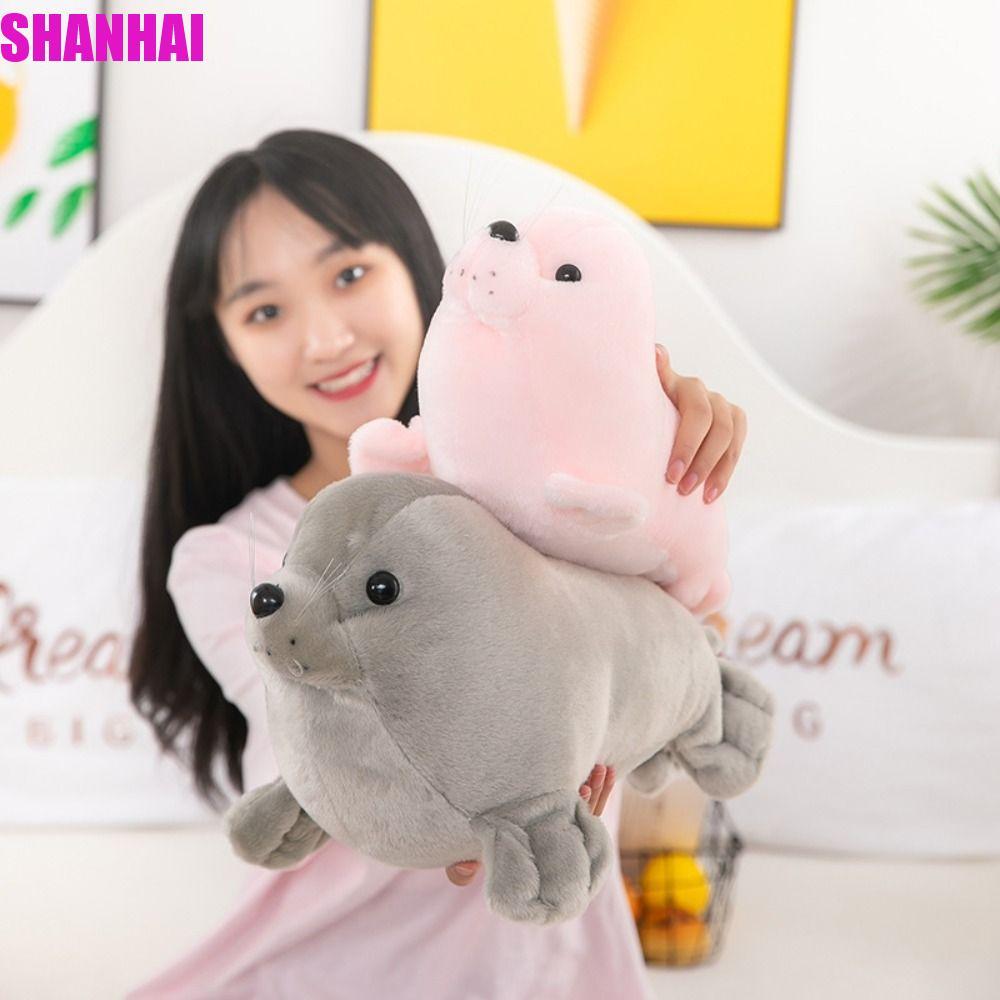 SHANHAI Seal Plush Doll, Fluffy Soft Seal Đồ chơi nhồi bông sang trọng, Gối động vật đáng yêu thông 