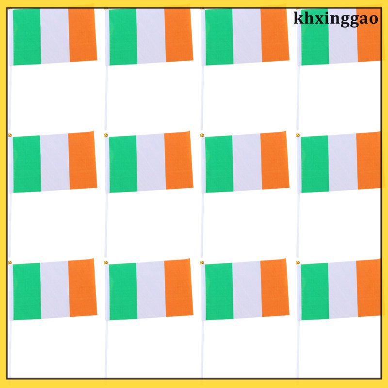 20 Chiếc Lễ Hội Mini Ireland Ireland Cờ Trang Trí Tay Quốc Gia Nhỏ Có Gậy khxinggao