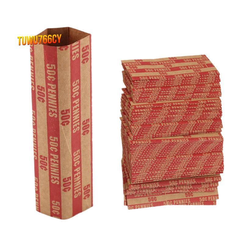 100 CÁI Penny Coin Wrappers Penny Tay áo phẳng như Shown Penny Rolls Wrappers
