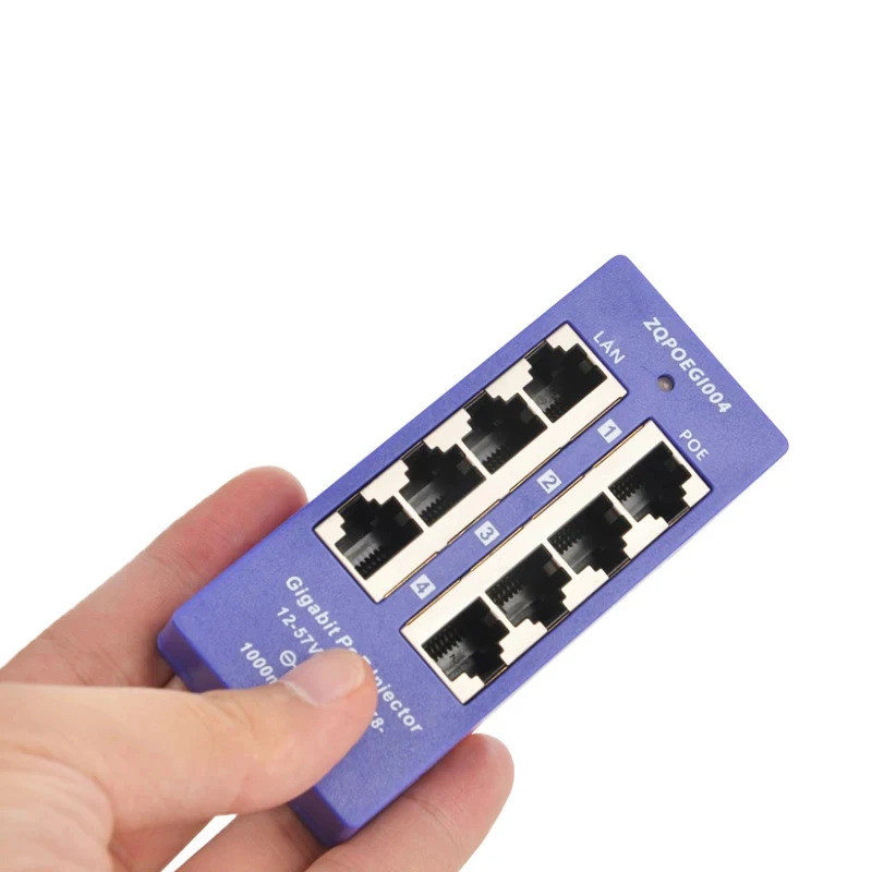 4 cổng Gigabit PoE Injector Midspan 24V 48V Chế độ hoạt động B cho Camera IP, MikroTik và các thiết 