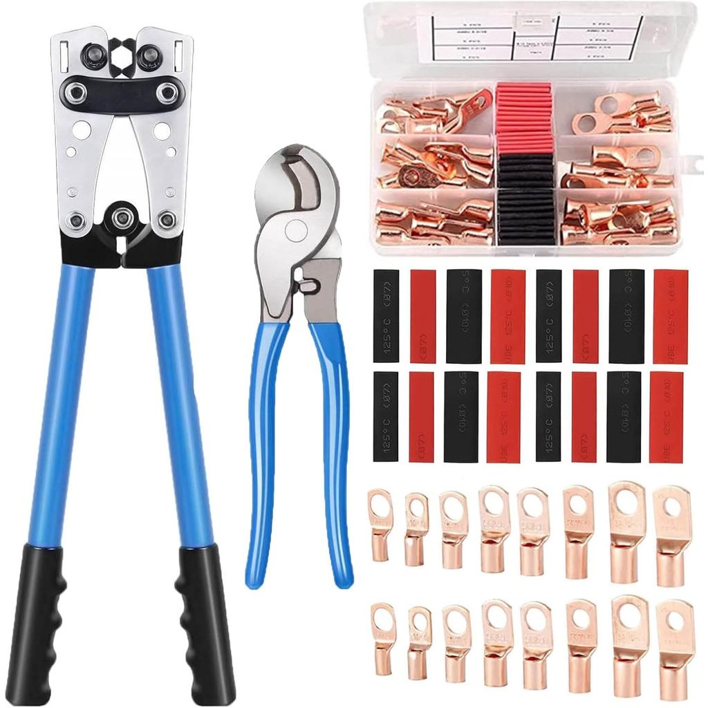 Pin Lug Công Cụ Uốn Với 1 Pin Lug Crimper 1 Máy Cắt Cáp 60 Chiếc Cáp Pin Lugs 60 Chiếc Đầu Nối Dây C