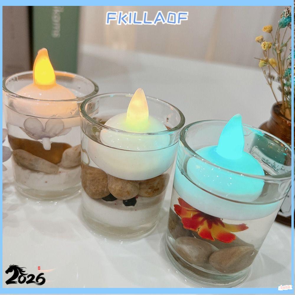 FKIL 5 Đèn Nến, Nổi Trên Nước Diwali Diya Đèn LED, Nến Giả Phát Sáng Trang Trí Trà Điện Deepavali Tr