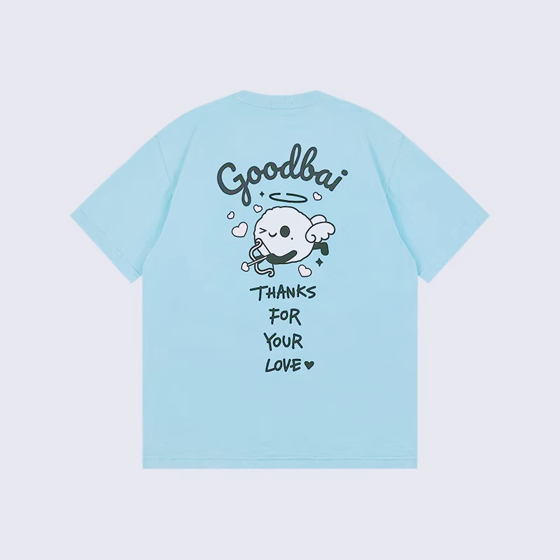 Áo thun có sẵn dành cho nam GOODBAI Little Angel Họa tiết in hình 100% Cotton cao cấp Áo thun ngắn t